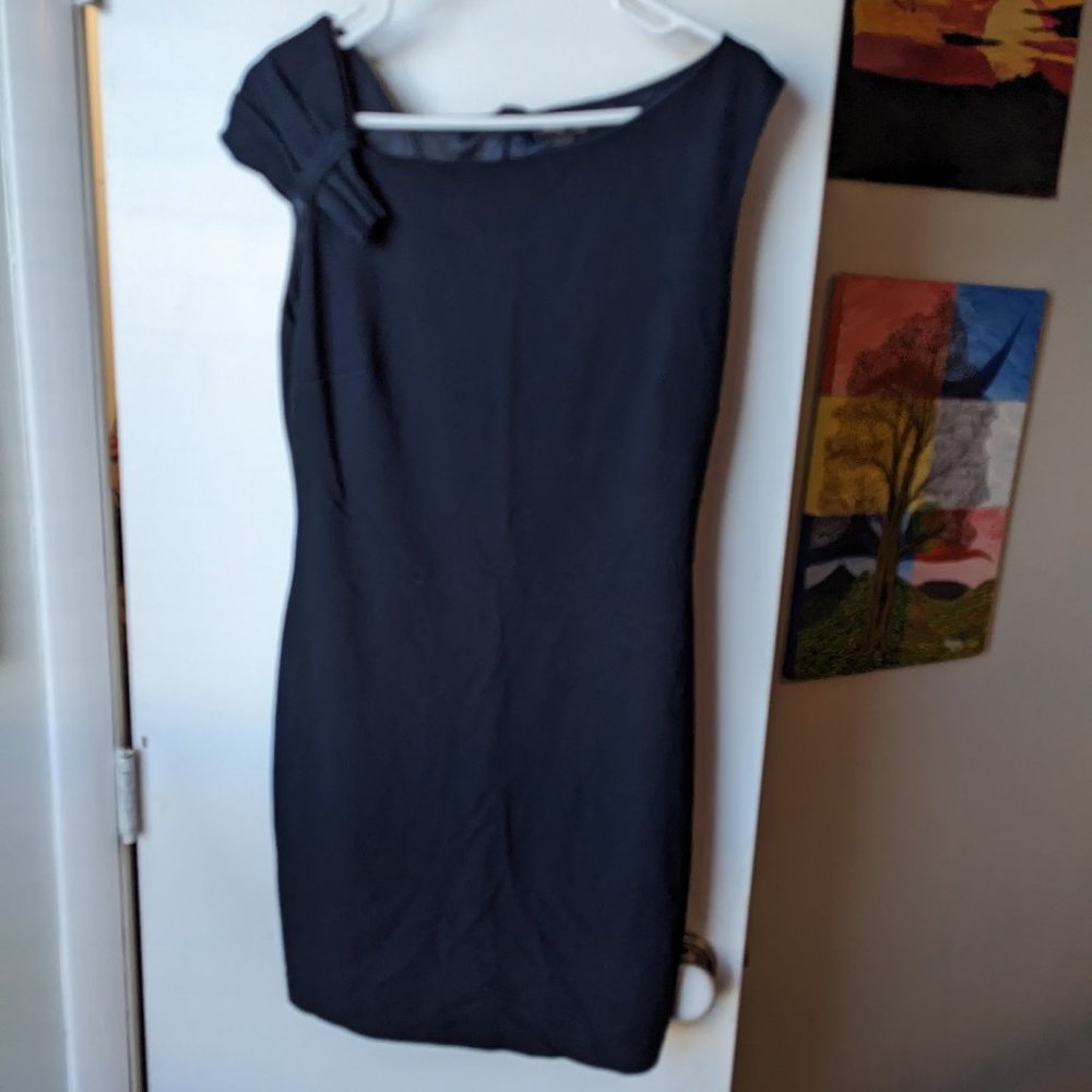 Mango (MNG) Suit Navy Blue Midi Dress Women's Size Medium